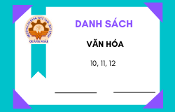 DANH SÁCH CÁC LỚP HỌC VĂN HÓA NĂM HỌC 2021 - 2022